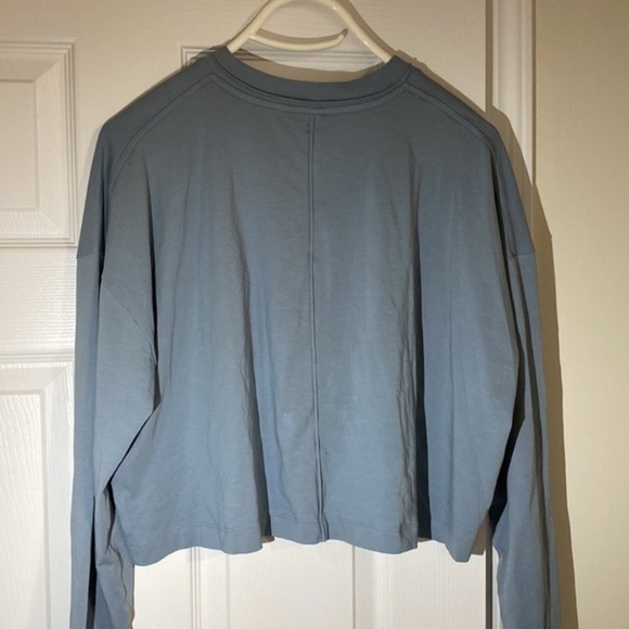 Lululemon Long Sleep Blue Crop Top tee - Picture 3 of 7